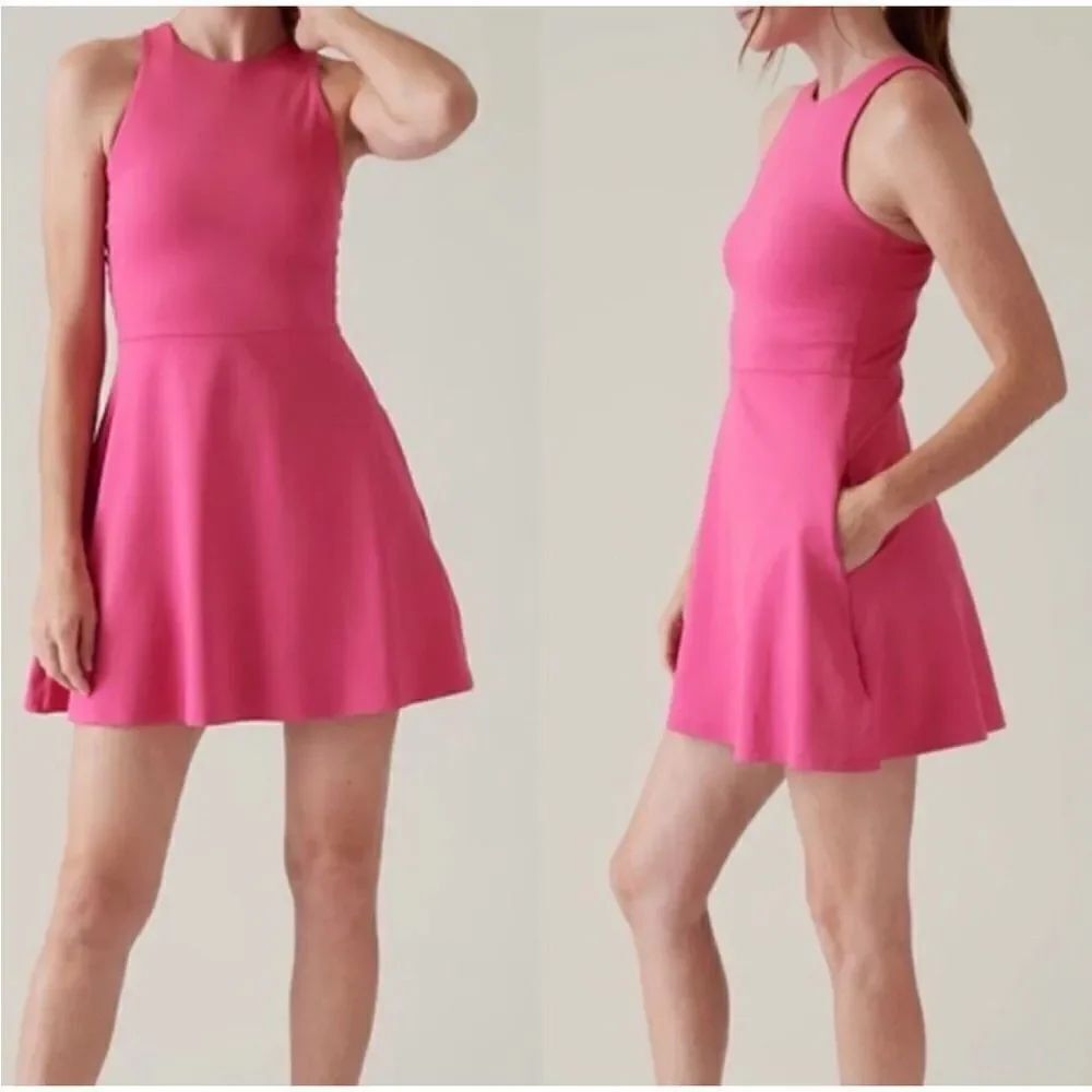 Athleta Conscious Dress Salvia Pink Sport Pocket Sleeveless Sz XSP